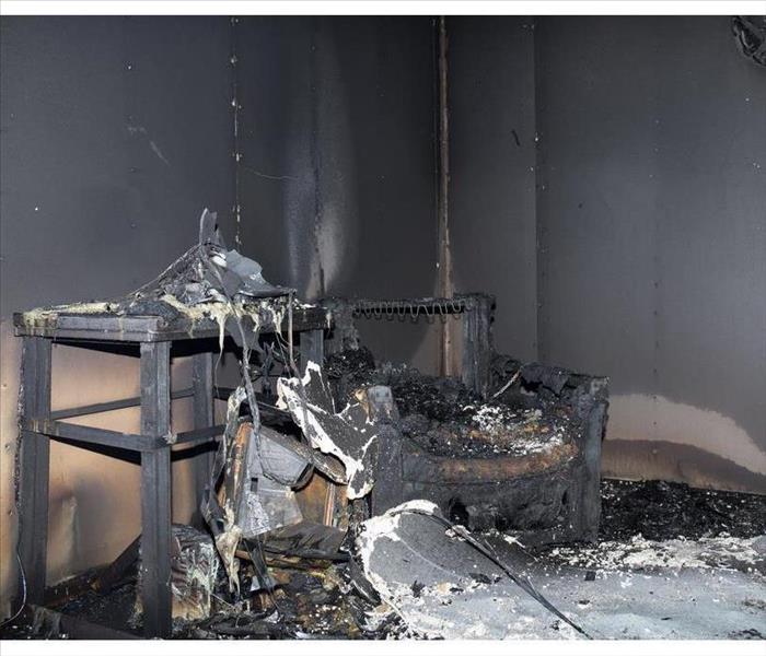 Furniture of a home damaged by fire