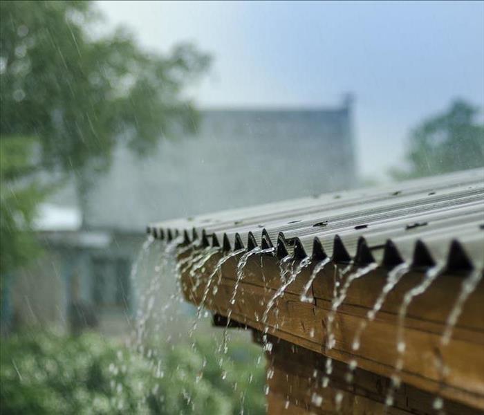Rain on a metal roof. 